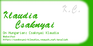 klaudia csaknyai business card